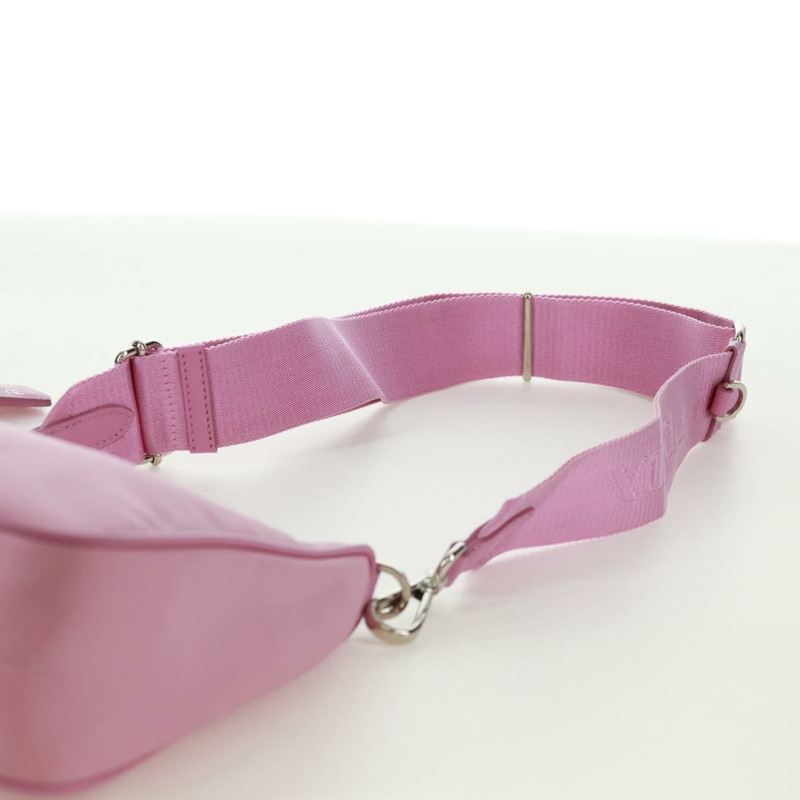 【日本直送】PRADA 尼龍粉紅銀色單肩包 正品 161747SAM-13