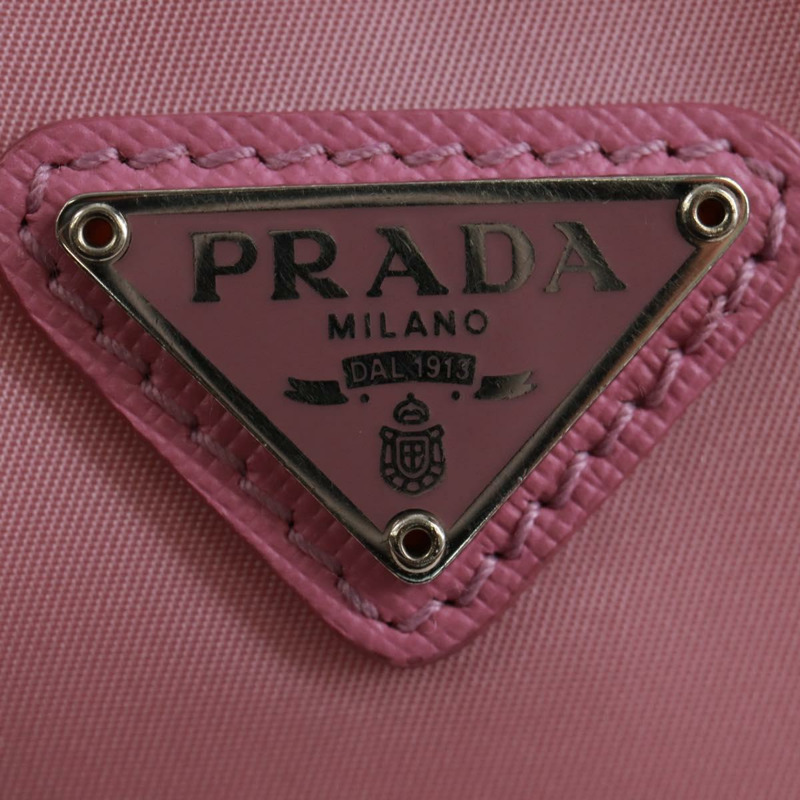 【日本直送】PRADA 尼龍粉紅銀色單肩包 正品 161747SAM-18