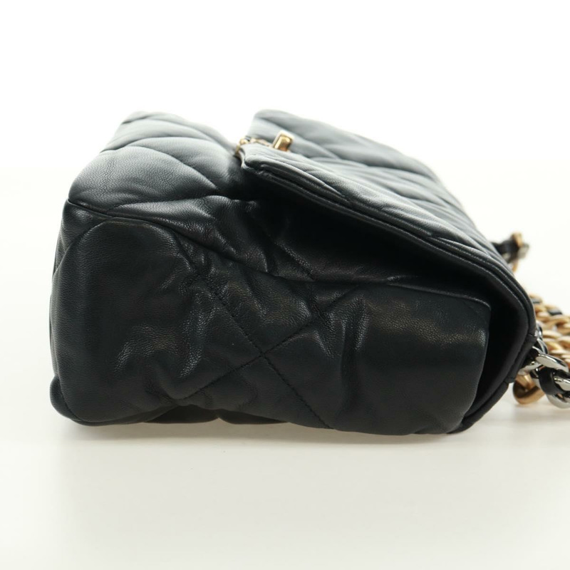 【日本直送】香奈兒 (CHANEL) 大號翻蓋鏈條包 Chanel 19 羊皮兩用包 黑色 金色 CC 標誌 Auth 161748SM-3