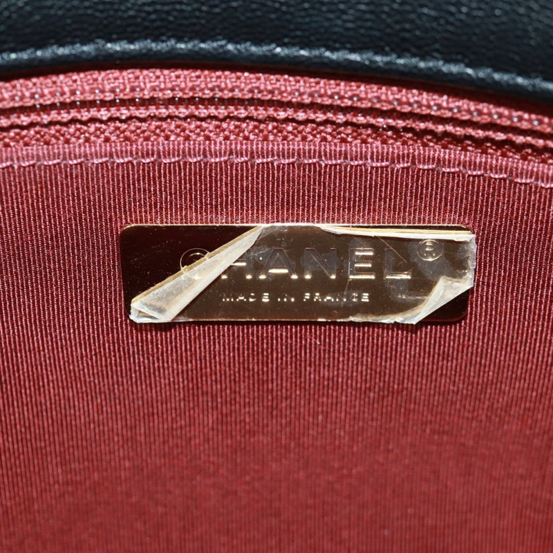 【日本直送】香奈兒 (CHANEL) 大號翻蓋鏈條包 Chanel 19 羊皮兩用包 黑色 金色 CC 標誌 Auth 161748SM-22