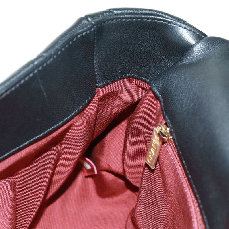 【日本直送】香奈兒 (CHANEL) 大號翻蓋鏈條包 Chanel 19 羊皮兩用包 黑色 金色 CC 標誌 Auth 161748SM-23