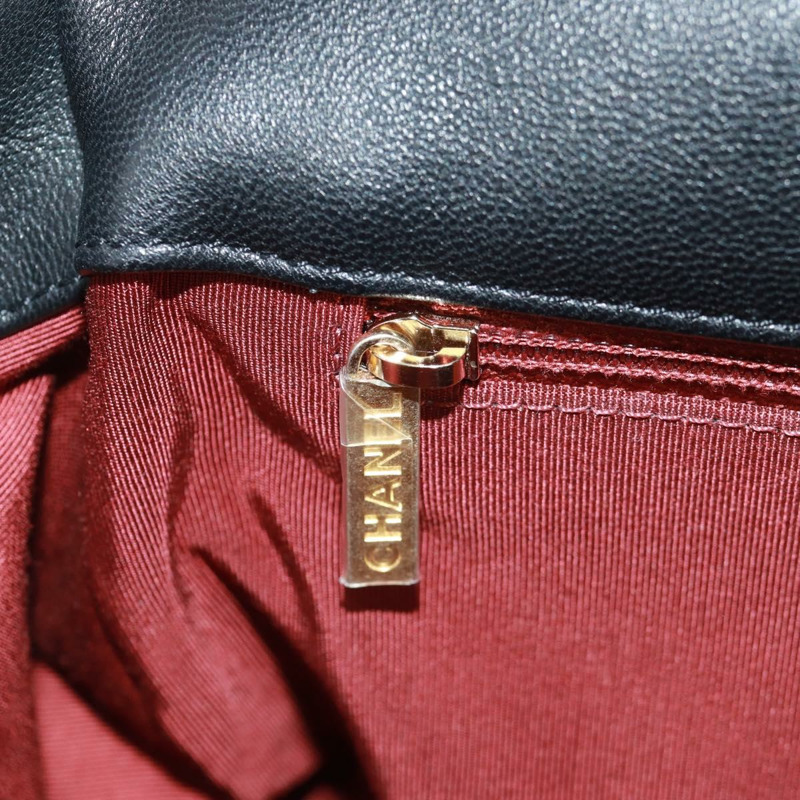 【日本直送】香奈兒 (CHANEL) 大號翻蓋鏈條包 Chanel 19 羊皮兩用包 黑色 金色 CC 標誌 Auth 161748SM-25