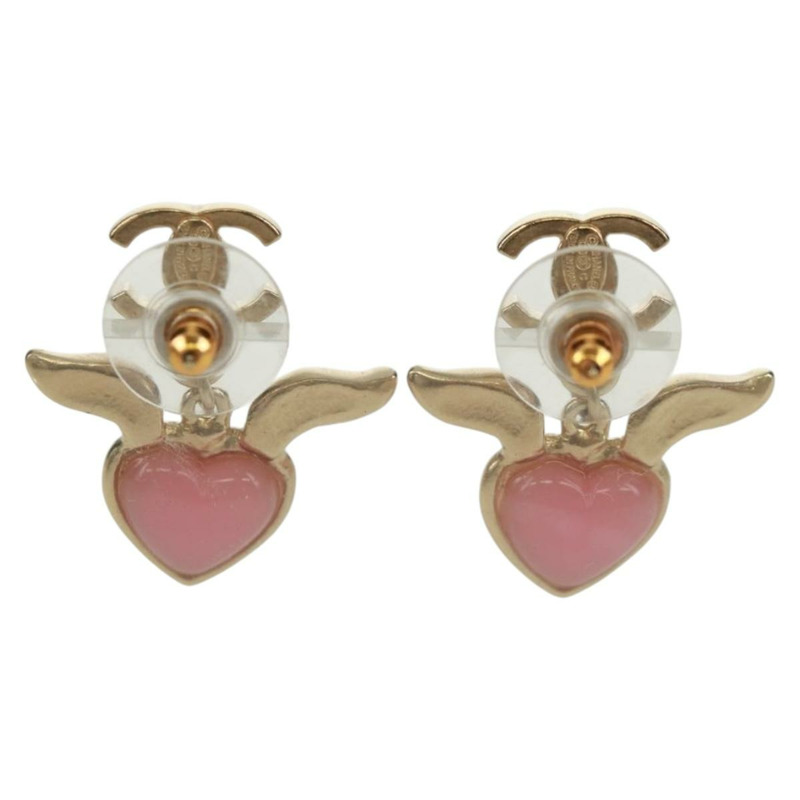 【日本直送】香奈兒 COCO 標誌搖擺心型穿孔金屬粉紅色 CC Auth 165836V-2