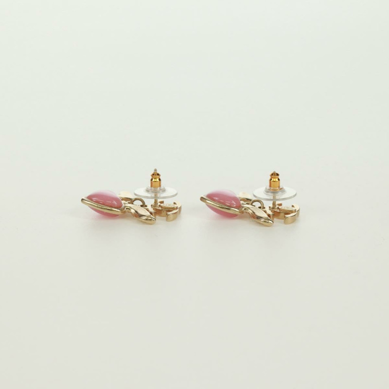 【日本直送】香奈兒 COCO 標誌搖擺心型穿孔金屬粉紅色 CC Auth 165836V-3