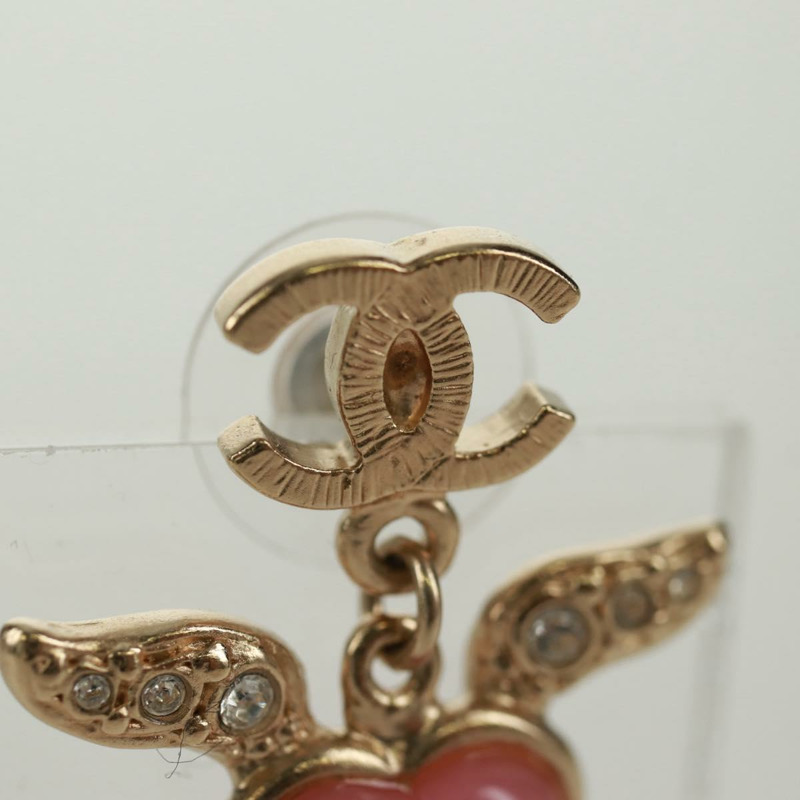 【日本直送】香奈兒 COCO 標誌搖擺心型穿孔金屬粉紅色 CC Auth 165836V-4