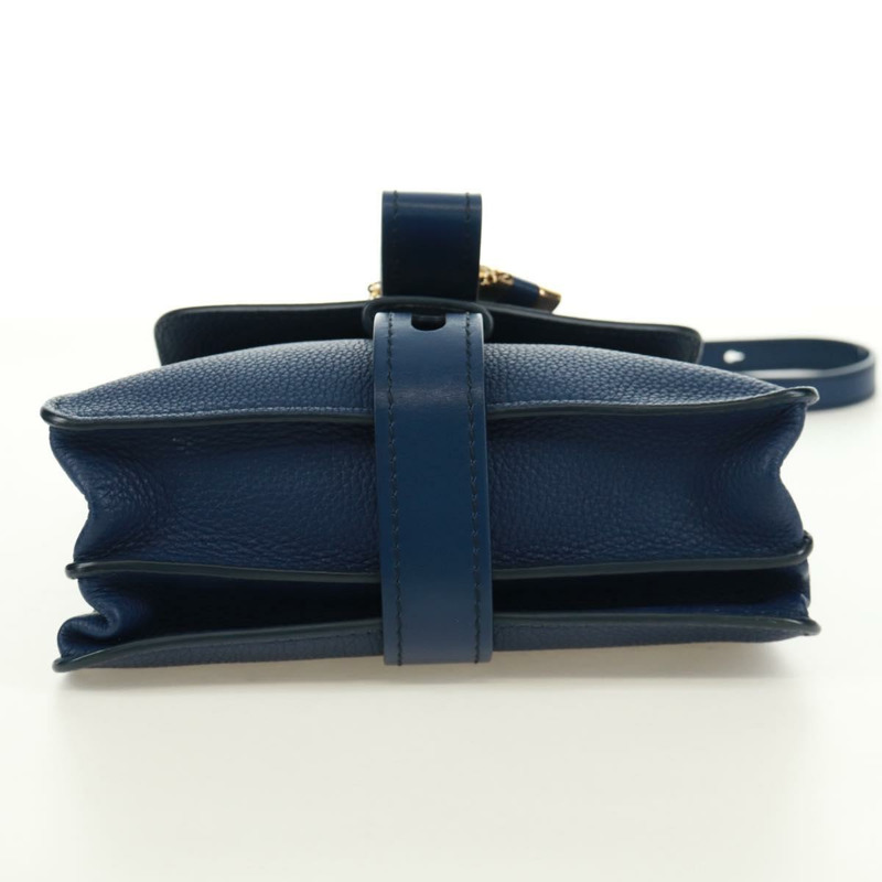 【日本直送】Chloe Abbey Smallday 手提包 皮革 2way Blue Gold Silver Auth am10710V-5