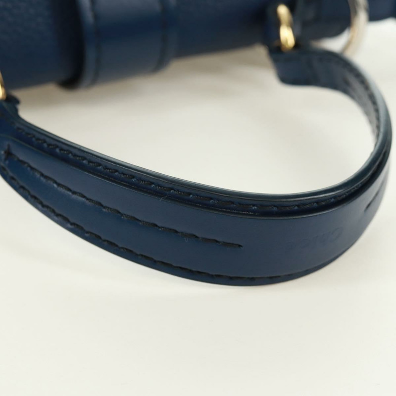 【日本直送】Chloe Abbey Smallday 手提包 皮革 2way Blue Gold Silver Auth am10710V-7