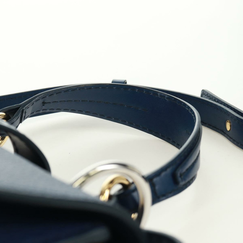 【日本直送】Chloe Abbey Smallday 手提包 皮革 2way Blue Gold Silver Auth am10710V-13