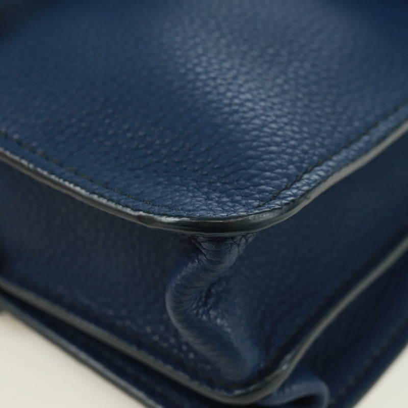 【日本直送】Chloe Abbey Smallday 手提包 皮革 2way Blue Gold Silver Auth am10710V-16