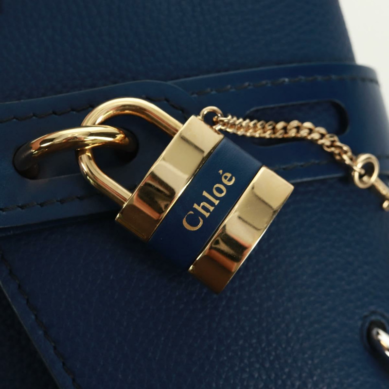 【日本直送】Chloe Abbey Smallday 手提包 皮革 2way Blue Gold Silver Auth am10710V-20