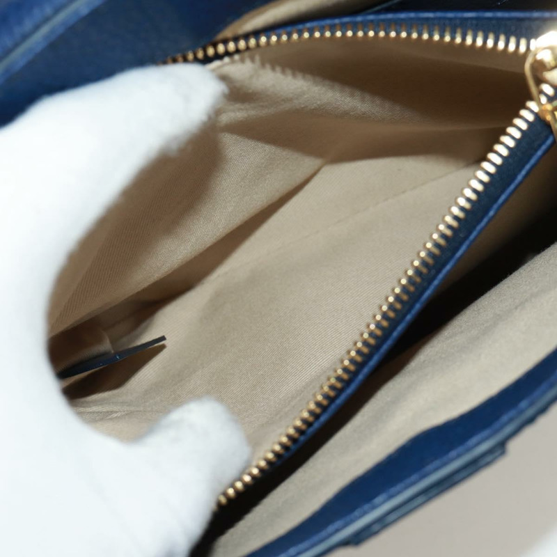 【日本直送】Chloe Abbey Smallday 手提包 皮革 2way Blue Gold Silver Auth am10710V-26