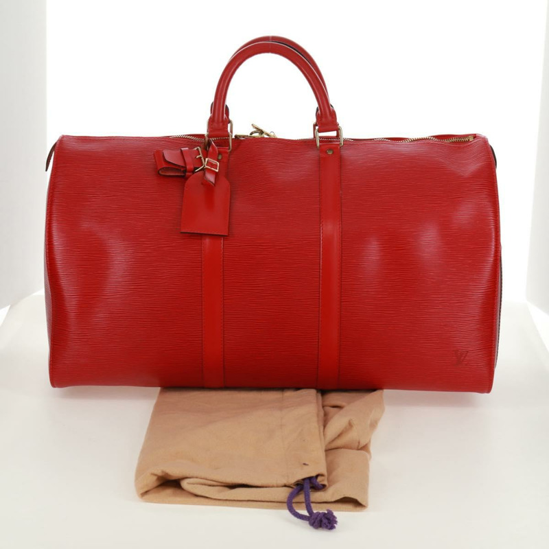 【日本直送】路易威登 Epi Keepall 50 波士頓包 紅色 M42967 LV Auth am10702V-11