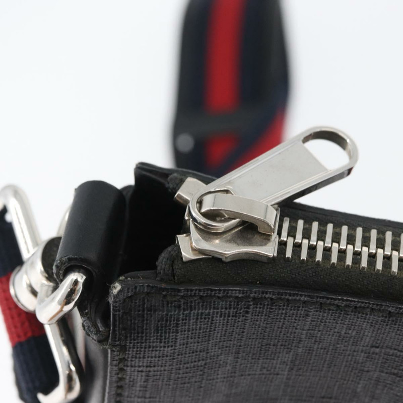 【日本直送】GUCCI GG Supreme Sherry Line 單肩包 PVC 黑色銀色 523599 正品 BA10640-9