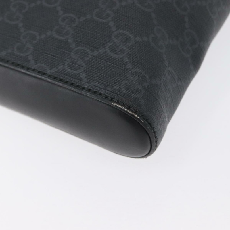 【日本直送】GUCCI GG Supreme Sherry Line 單肩包 PVC 黑色銀色 523599 正品 BA10640-16