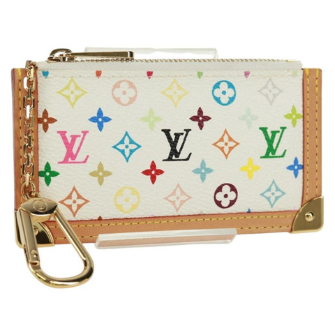 路易威登 (LOUIS VUITTON) 多色 Pochette Cles 零錢包 白色 M92655 LV 正品 171850V