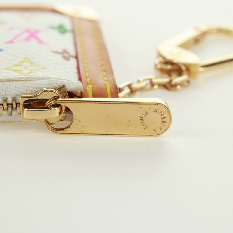【日本直送】路易威登 (LOUIS VUITTON) 多色 Pochette Cles 零錢包 白色 M92655 LV 正品 171850V-8