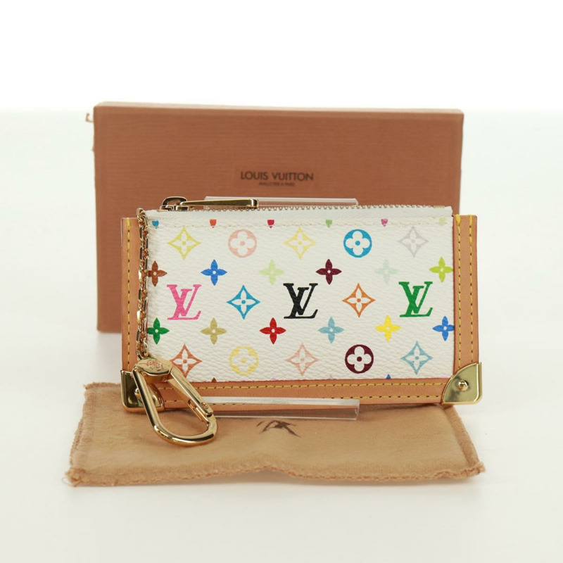 【日本直送】路易威登 (LOUIS VUITTON) 多色 Pochette Cles 零錢包 白色 M92655 LV 正品 171850V-11