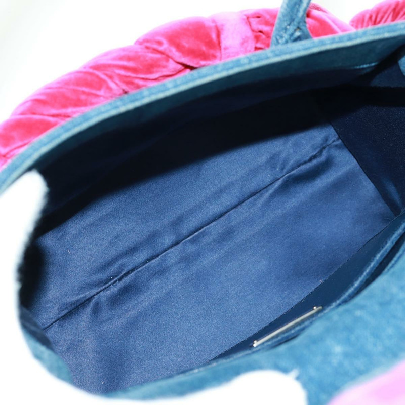 【日本直送】Miu Miu 鏈條單肩包 牛仔布 兩用 藍色 正品 170929V-8