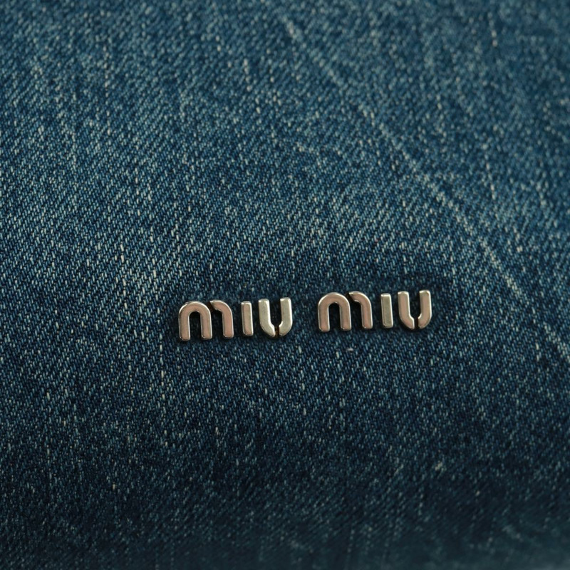 【日本直送】Miu Miu 鏈條單肩包 牛仔布 兩用 藍色 正品 170929V-21