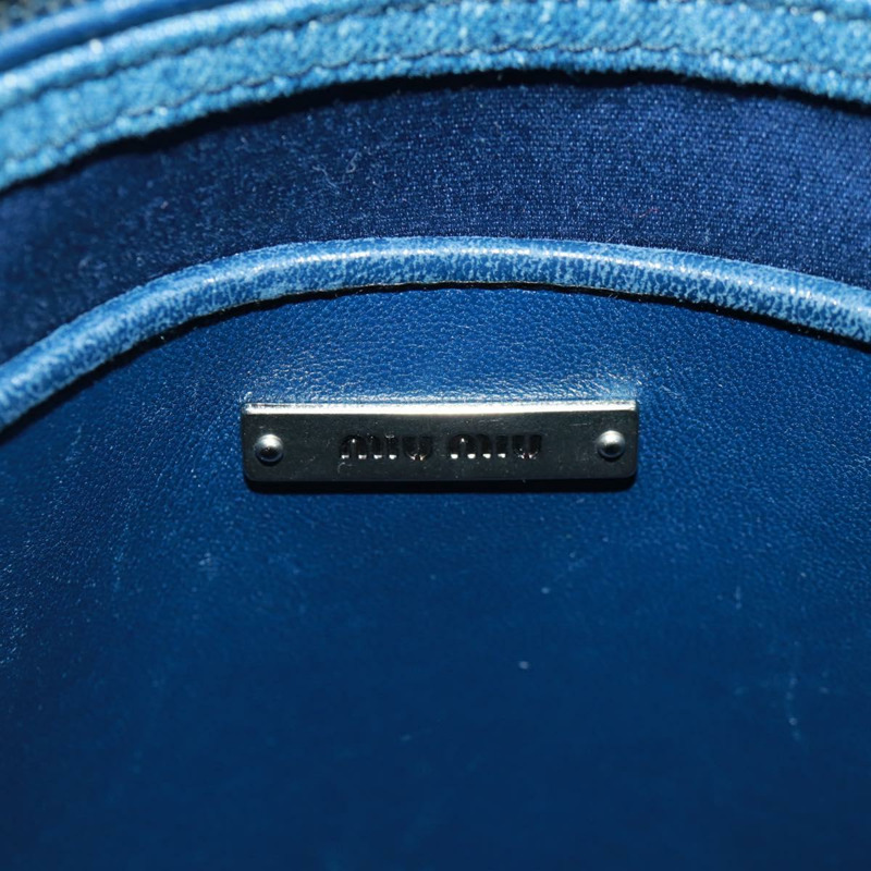 【日本直送】Miu Miu 鏈條單肩包 牛仔布 兩用 藍色 正品 170929V-23