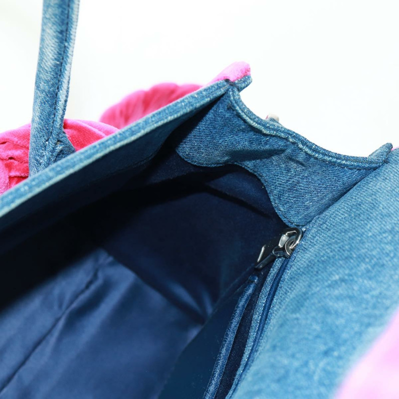 【日本直送】Miu Miu 鏈條單肩包 牛仔布 兩用 藍色 正品 170929V-24