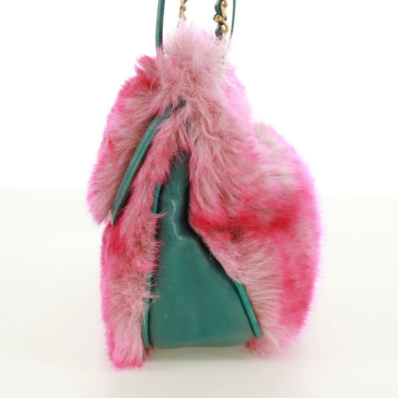 【日本直送】Miu Miu 粉紅毛絨鏈單肩包 正品 170941V-2