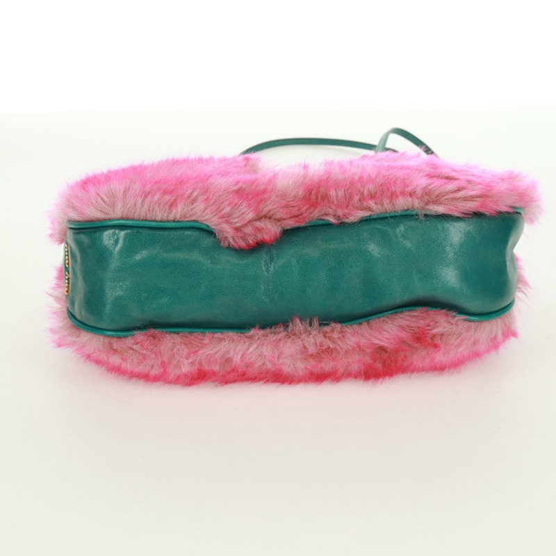 【日本直送】Miu Miu 粉紅毛絨鏈單肩包 正品 170941V-4