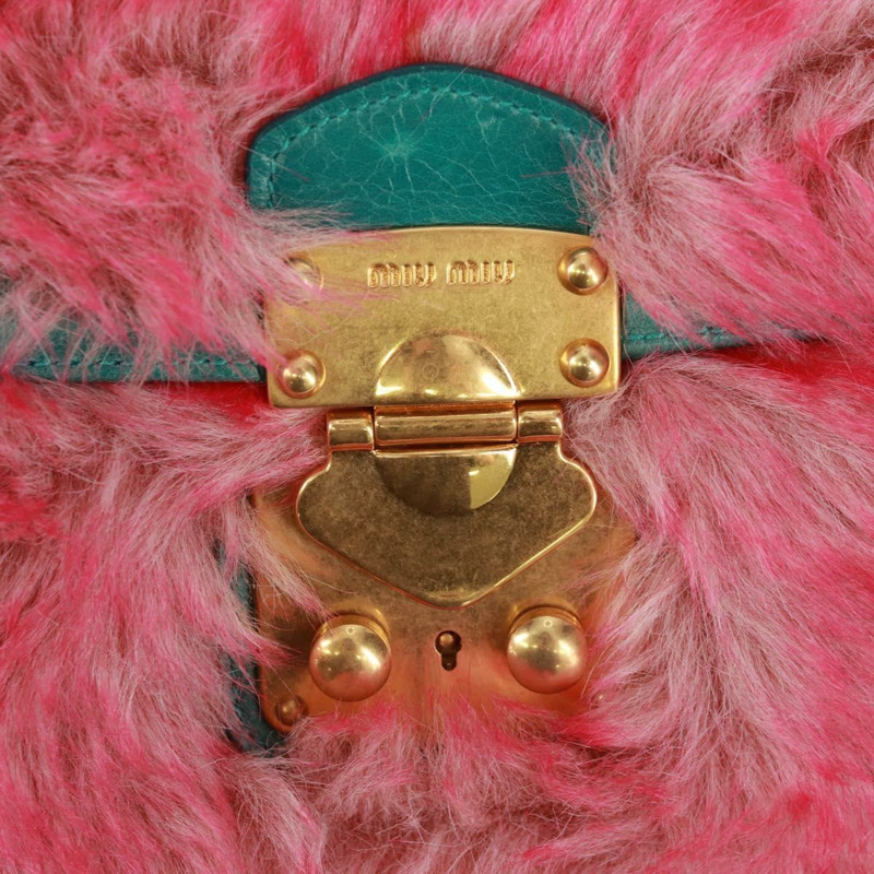 【日本直送】Miu Miu 粉紅毛絨鏈單肩包 正品 170941V-19