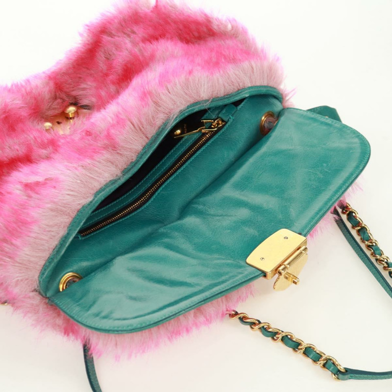 【日本直送】Miu Miu 粉紅毛絨鏈單肩包 正品 170941V-20