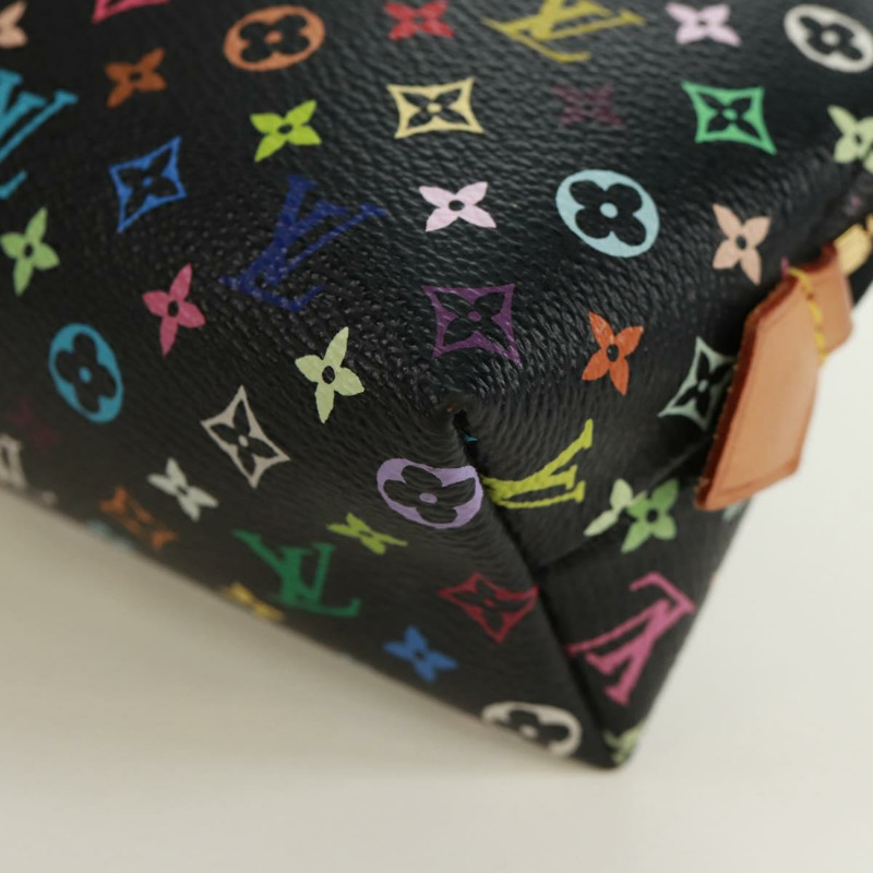 【日本直送】路易威登 Multicolor Pochette 化妝包 黑色 M47355 LV Auth 171882V-13