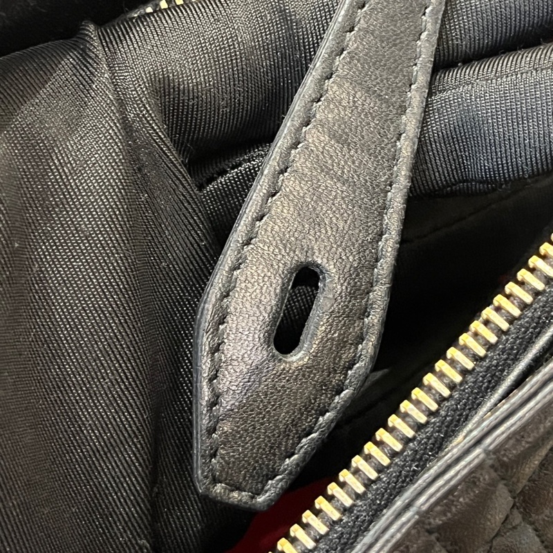 【1顆包背4季❗️經典圖案✨小資女孩👍🏻】Dior 中古橫版戴妃包 黑金羊皮 手提包 托特包-30