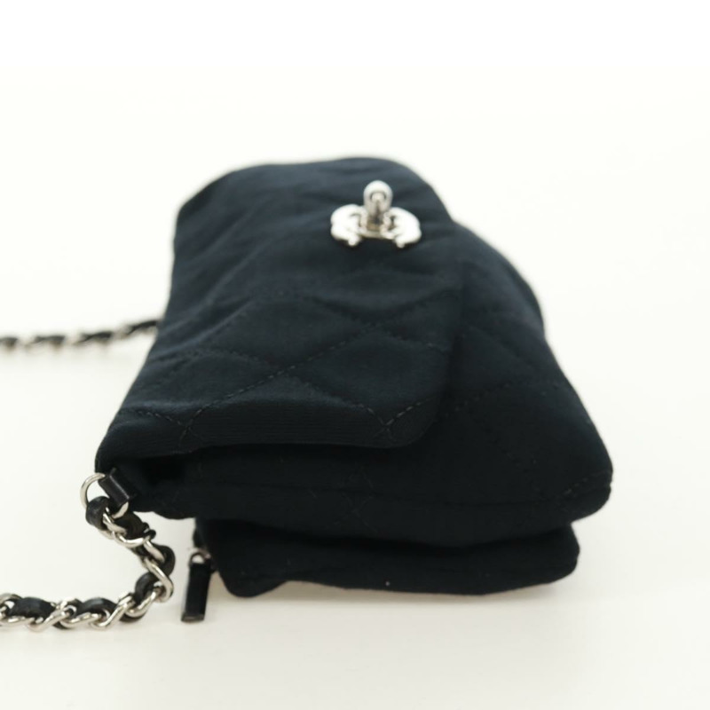 【日本直送】香奈兒迷你絎縫18鏈條單肩包，棉質黑色，CC標誌，正品編號170888SAM-2