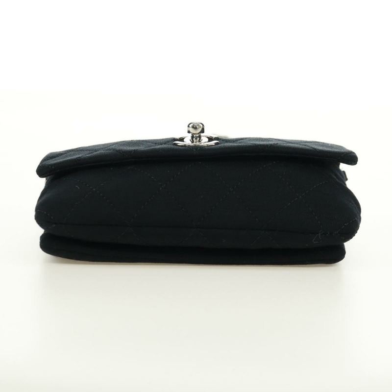 【日本直送】香奈兒迷你絎縫18鏈條單肩包，棉質黑色，CC標誌，正品編號170888SAM-4