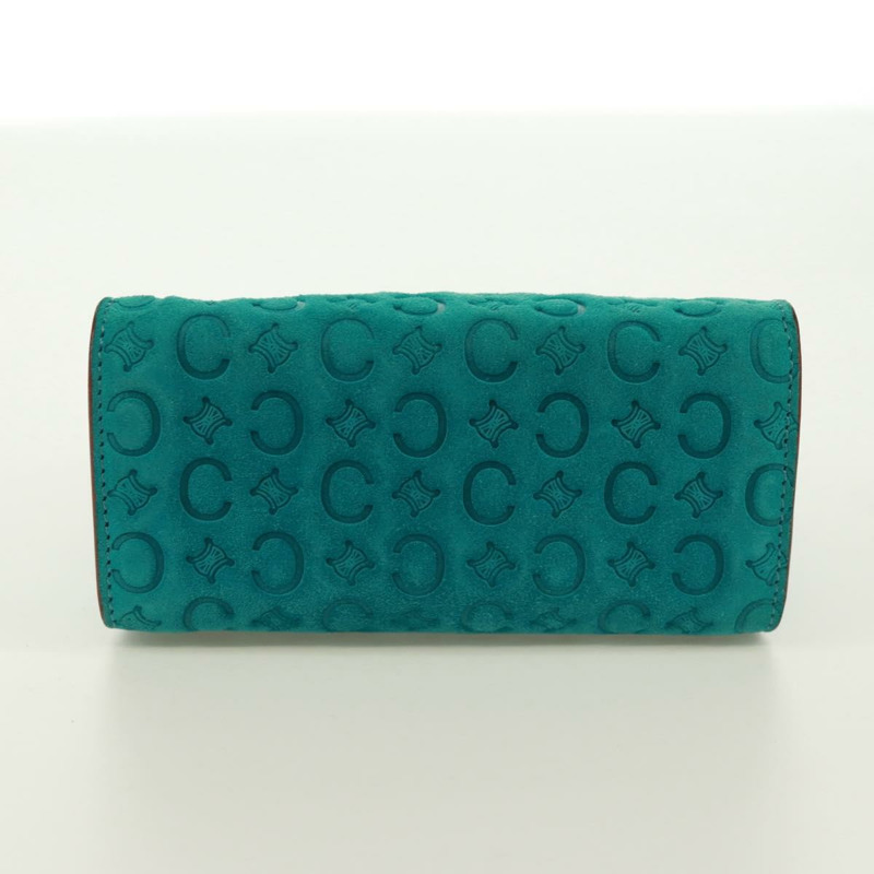 【日本直送】CELINE C Macadam 帆布手提包 絨面革 綠松石藍 銀色 正品 170908V-4