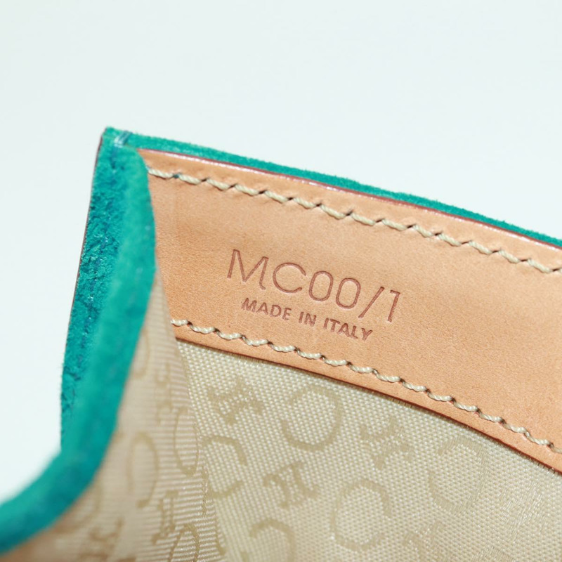 【日本直送】CELINE C Macadam 帆布手提包 絨面革 綠松石藍 銀色 正品 170908V-10