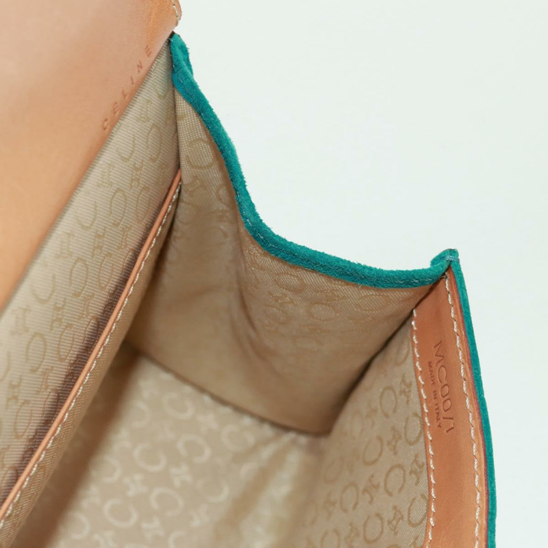 【日本直送】CELINE C Macadam 帆布手提包 絨面革 綠松石藍 銀色 正品 170908V-18