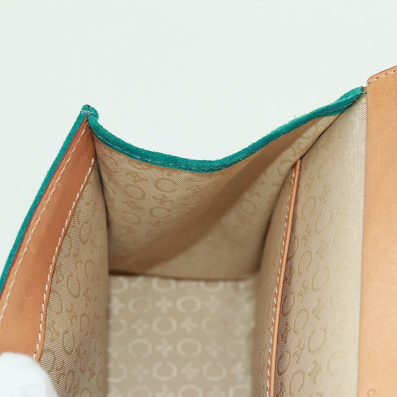 【日本直送】CELINE C Macadam 帆布手提包 絨面革 綠松石藍 銀色 正品 170908V-19