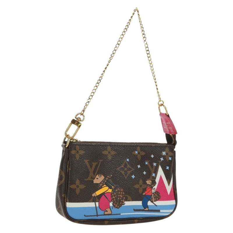 【日本直送】LOUIS VUITTON Monogram 滑雪熊迷你手拿包配件袋 M67769 171332M-0