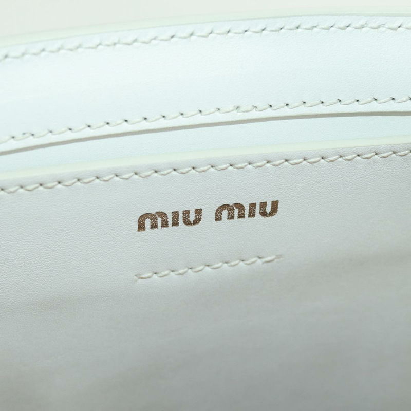 【日本直送】Miu Miu 托特包 拉菲草皮革 米色 白色 銀色 正品 171864SAM-9