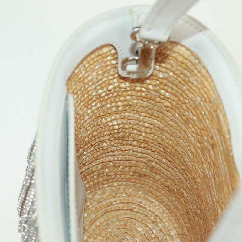 【日本直送】Miu Miu 托特包 拉菲草皮革 米色 白色 銀色 正品 171864SAM-19