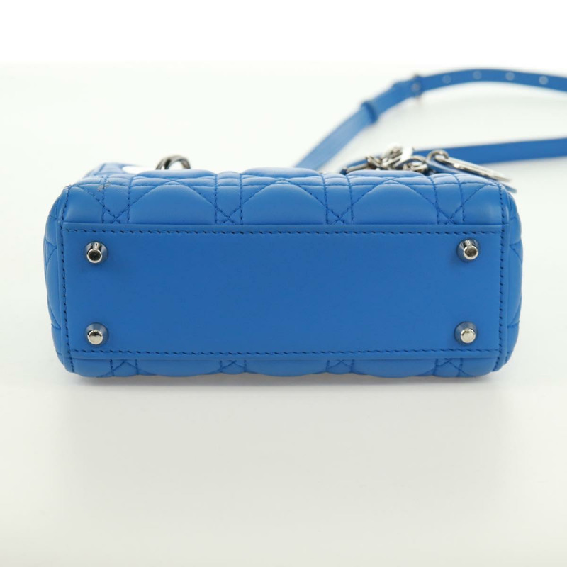 【日本直送】Christian Dior Lady Dior Canage 手袋，羊皮材質，兩用，藍色，正品，貨號 170943SAM-4