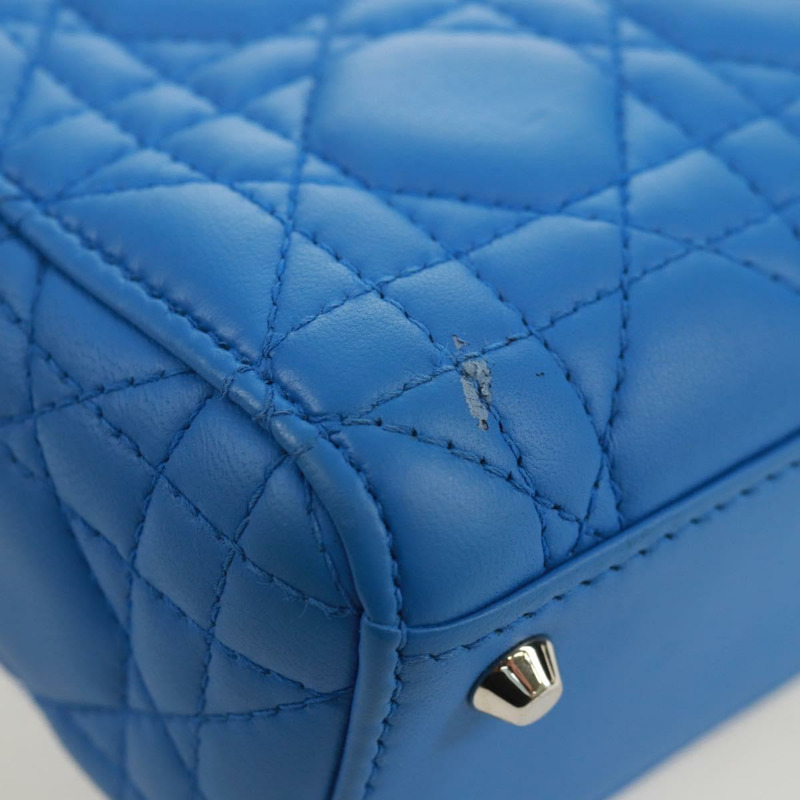 【日本直送】Christian Dior Lady Dior Canage 手袋，羊皮材質，兩用，藍色，正品，貨號 170943SAM-9