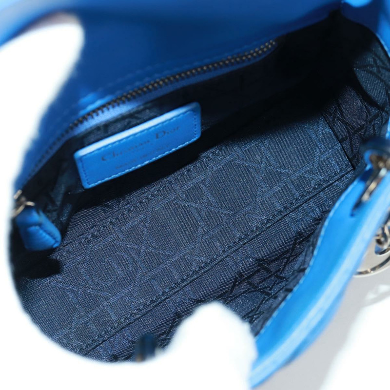 【日本直送】Christian Dior Lady Dior Canage 手袋，羊皮材質，兩用，藍色，正品，貨號 170943SAM-10