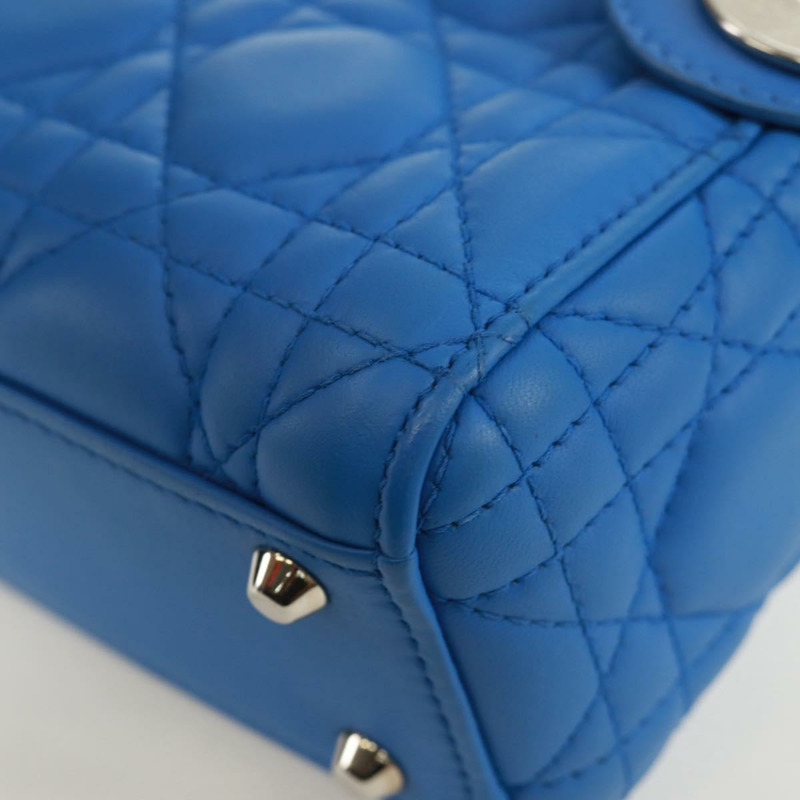 【日本直送】Christian Dior Lady Dior Canage 手袋，羊皮材質，兩用，藍色，正品，貨號 170943SAM-15