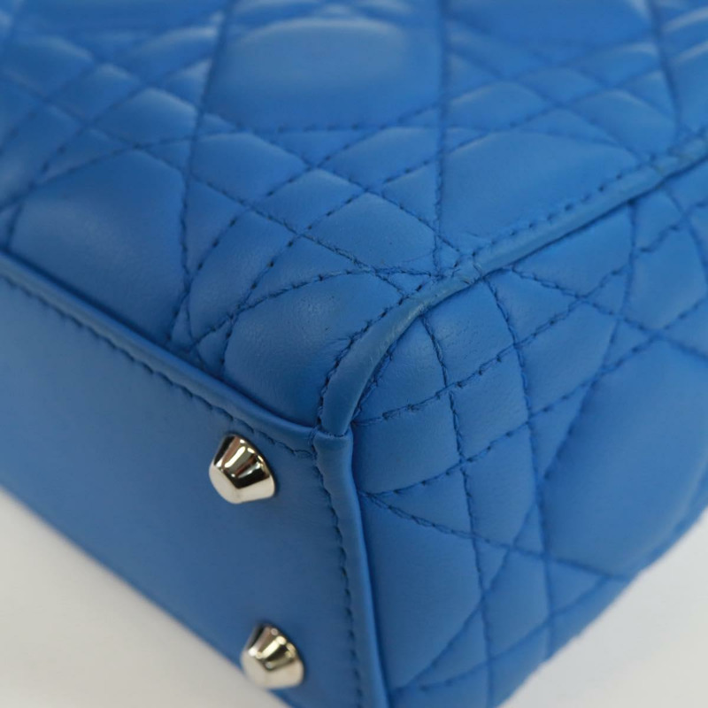 【日本直送】Christian Dior Lady Dior Canage 手袋，羊皮材質，兩用，藍色，正品，貨號 170943SAM-17