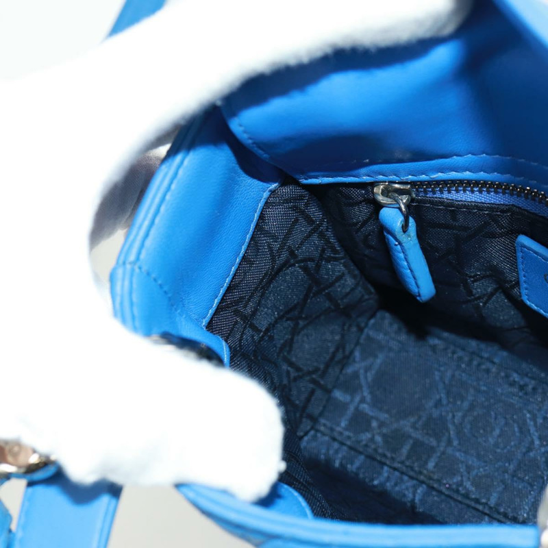 【日本直送】Christian Dior Lady Dior Canage 手袋，羊皮材質，兩用，藍色，正品，貨號 170943SAM-22