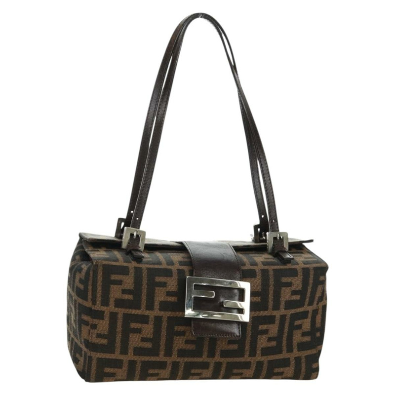 【日本直送】FENDI Zucca帆布Mamma Baguette手袋 棕色 黑色 銀色 正品 171888V-0