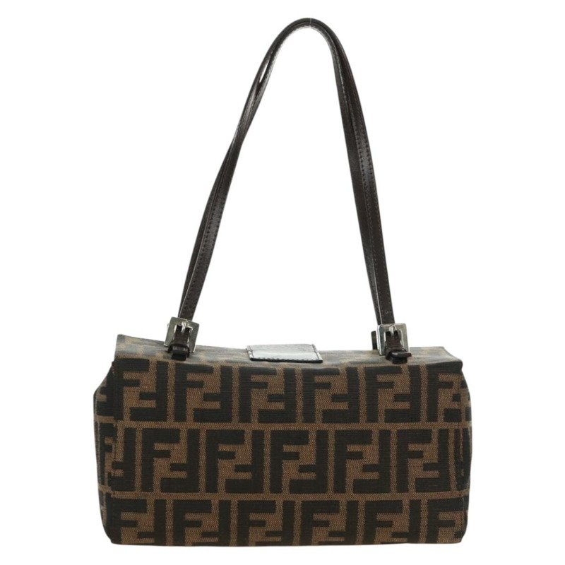 【日本直送】FENDI Zucca帆布Mamma Baguette手袋 棕色 黑色 銀色 正品 171888V-1