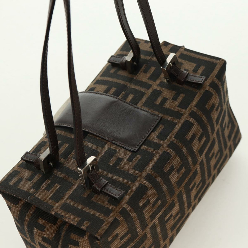 【日本直送】FENDI Zucca帆布Mamma Baguette手袋 棕色 黑色 銀色 正品 171888V-5