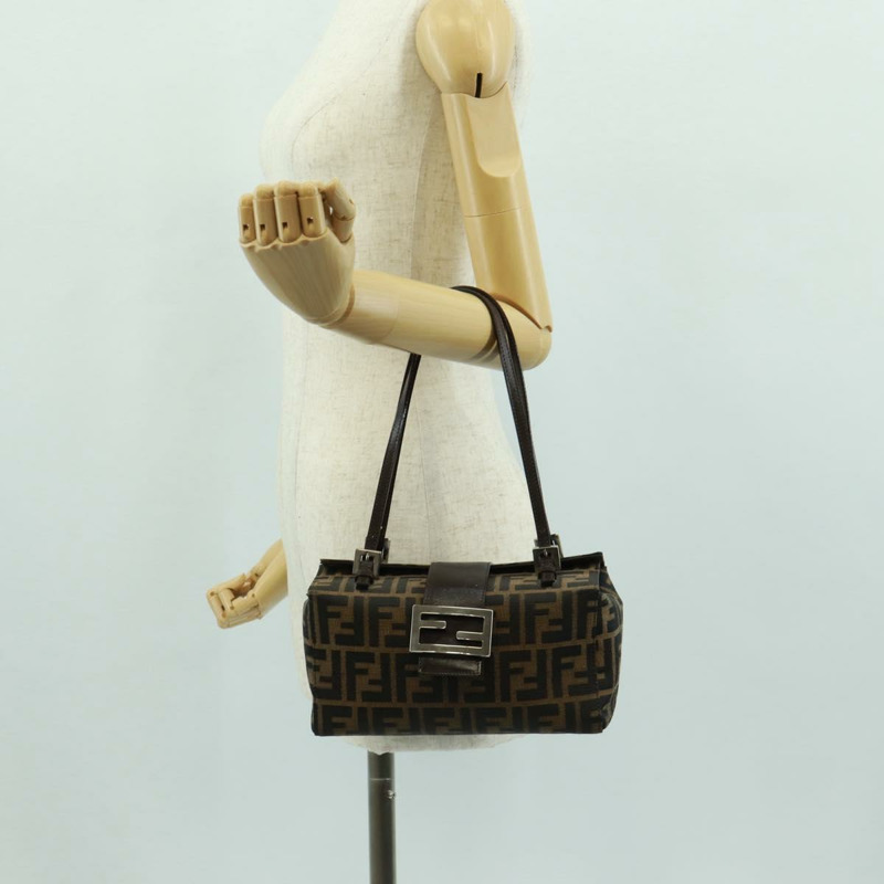 【日本直送】FENDI Zucca帆布Mamma Baguette手袋 棕色 黑色 銀色 正品 171888V-24